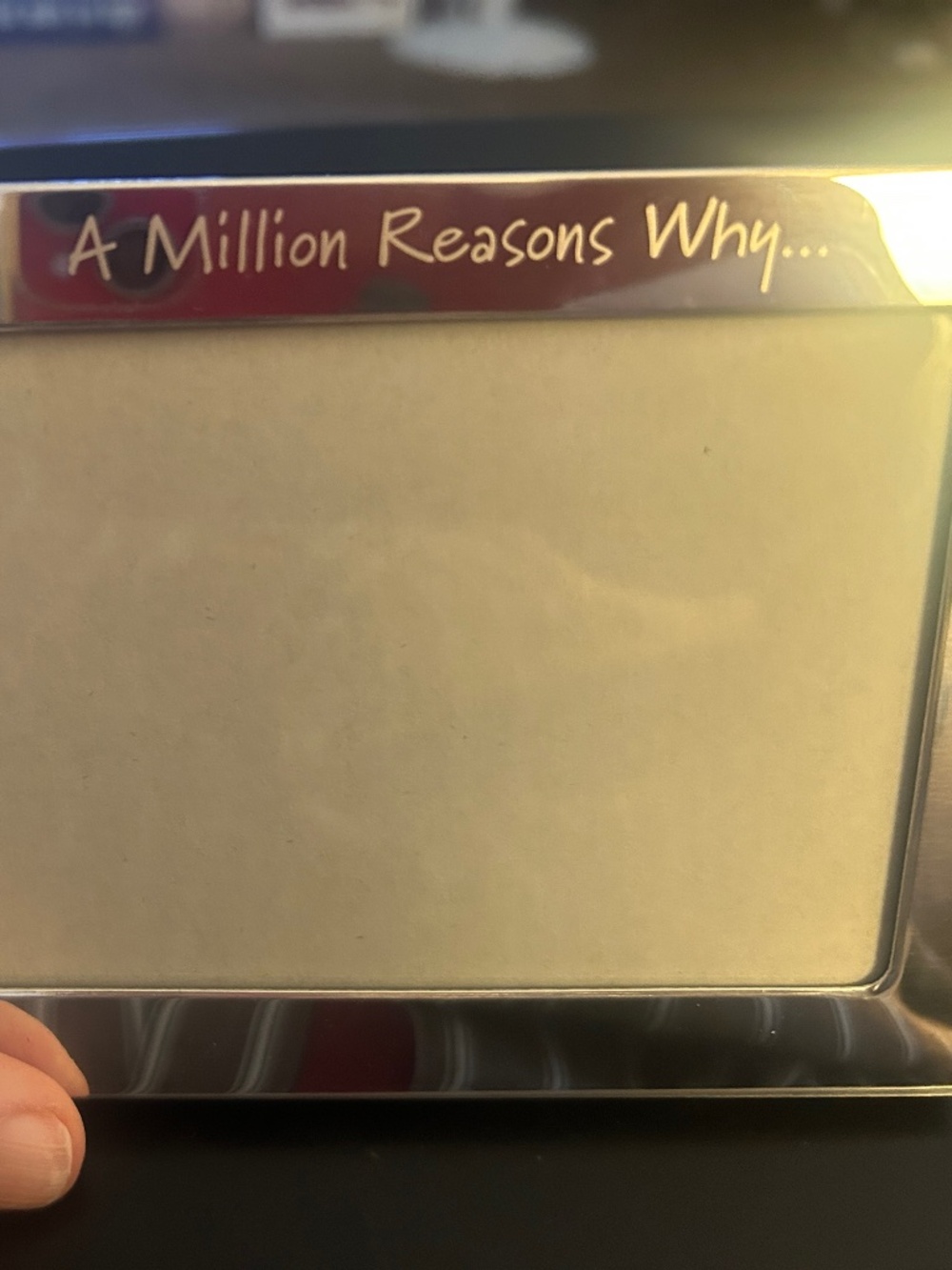 3.5” X 5” Silver Frame - Engraved “A Million Reasons Why” New! Wedding Gift!